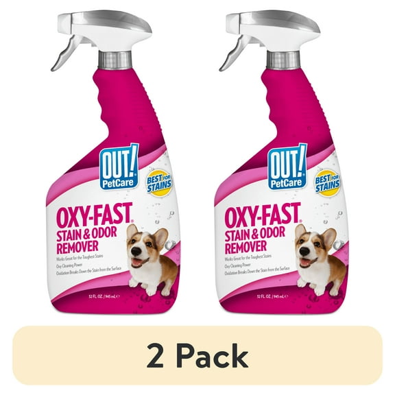 (2 pack) OUT! Oxygen Activated Pet Stain & Odor Remover for Dogs - Fresh Scent - 32oz.