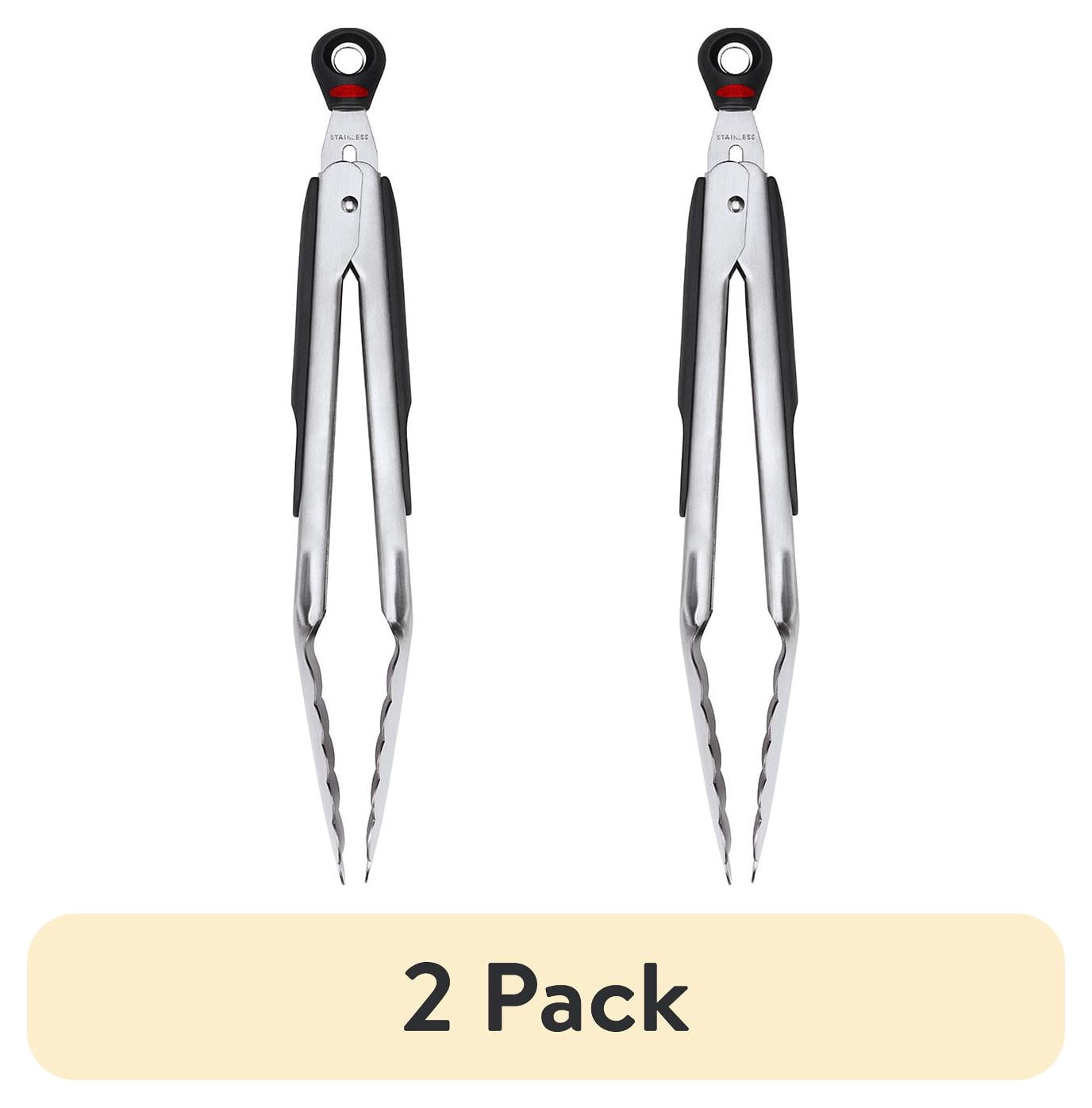 (2 pack) OXO SoftWorks Stainless Steel 9-inch Food Tongs with Locking Handle