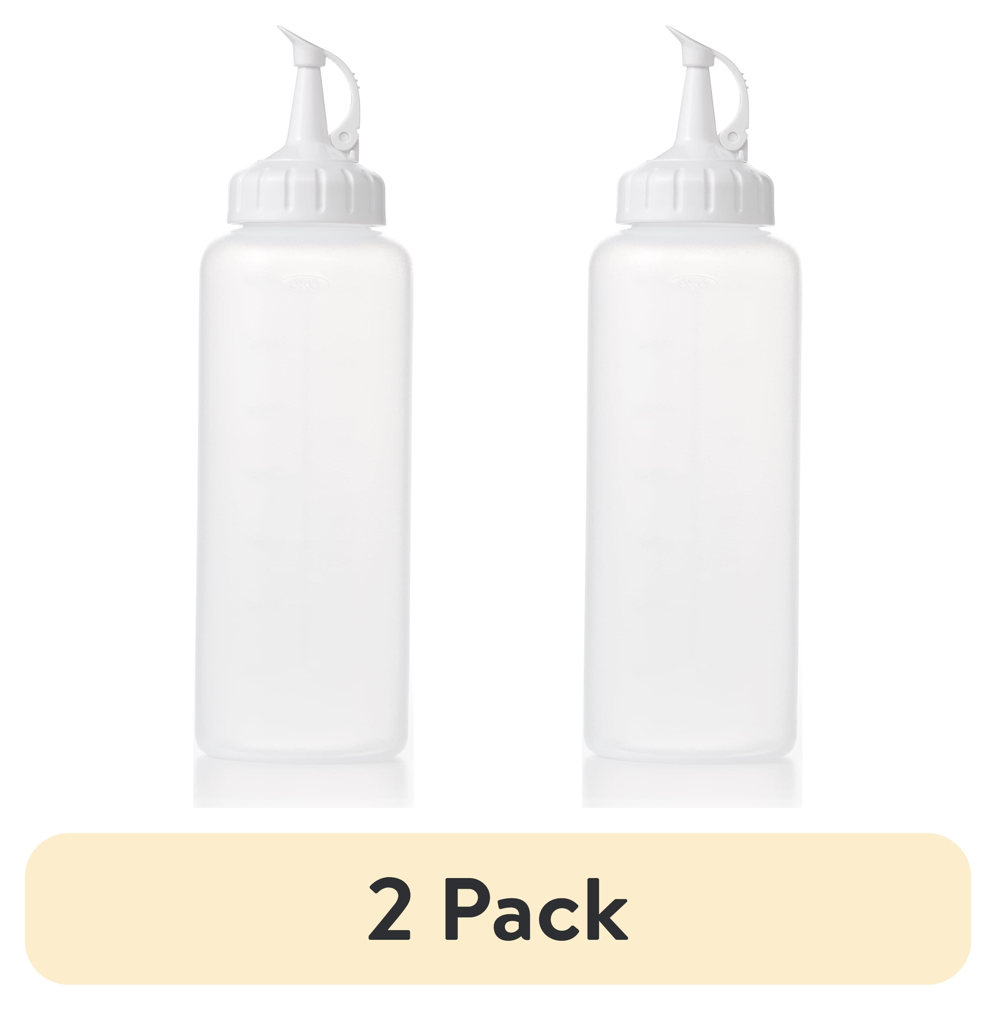 (2 pack) OXO Softworks Chef's Oil or Condiment Plastic Squeeze Bottle, 12 oz, White