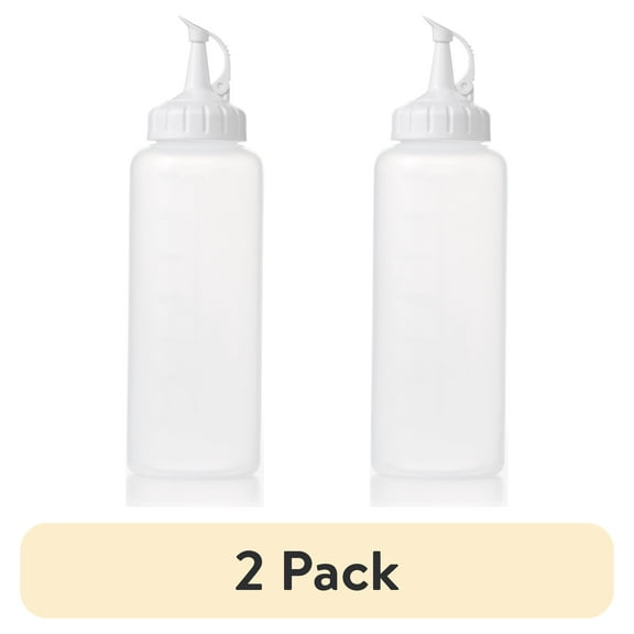 (2 pack) OXO Softworks Chef's Oil or Condiment Plastic Squeeze Bottle, 12 oz, White