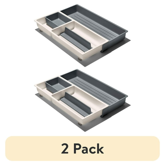 (2 pack) OXO Expandable Kitchen Tool Drawer Organizer, Gray