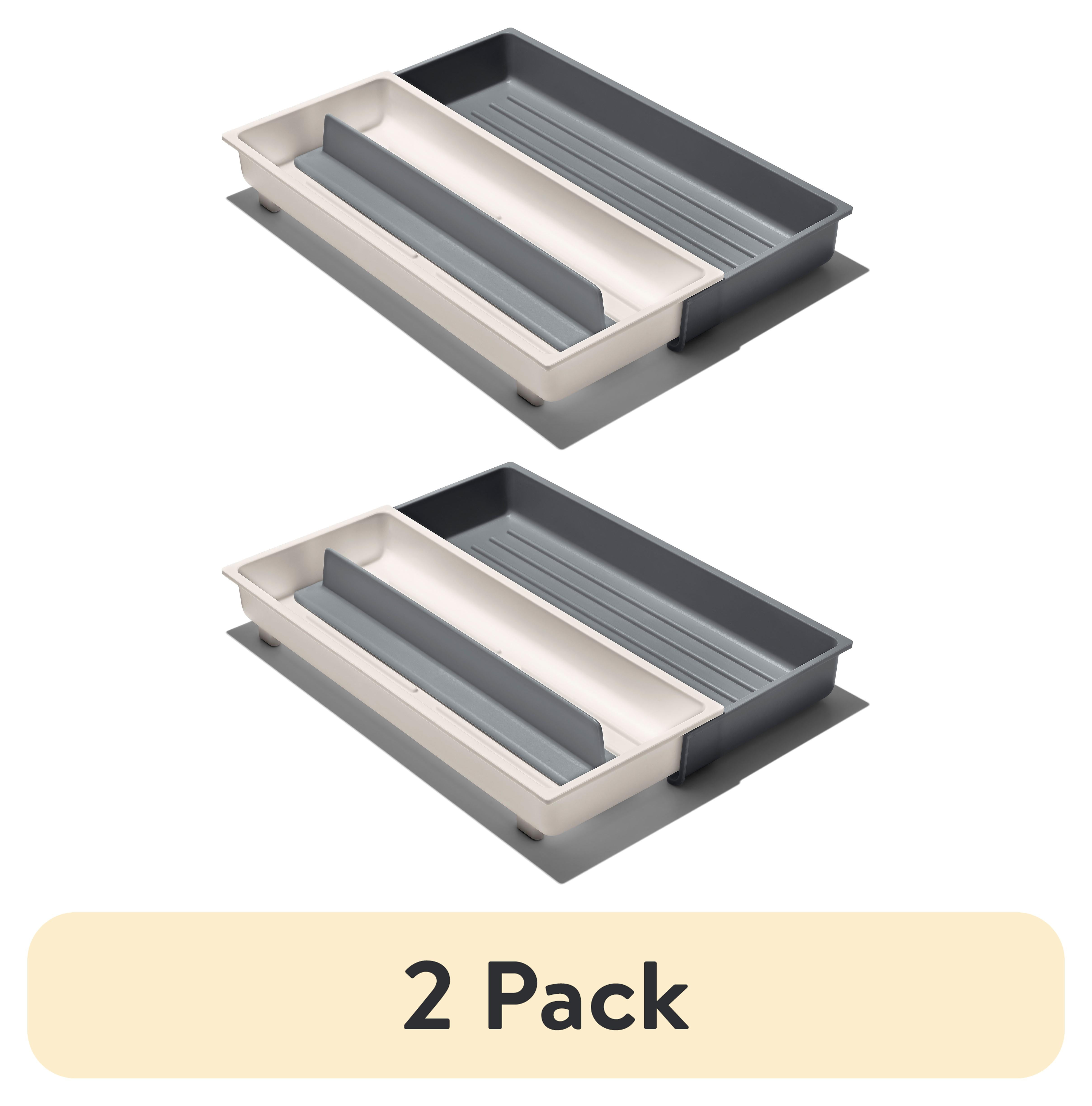 (2 pack) OXO Expandable Long Tool Drawer Organizer, Gray