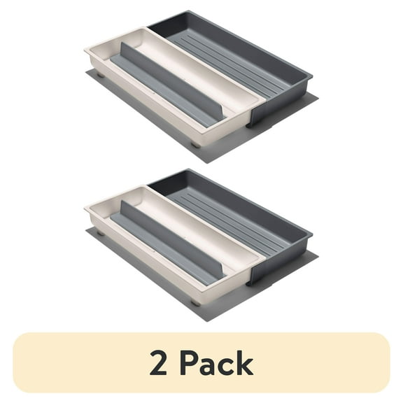 (2 pack) OXO Expandable Long Tool Drawer Organizer, Gray