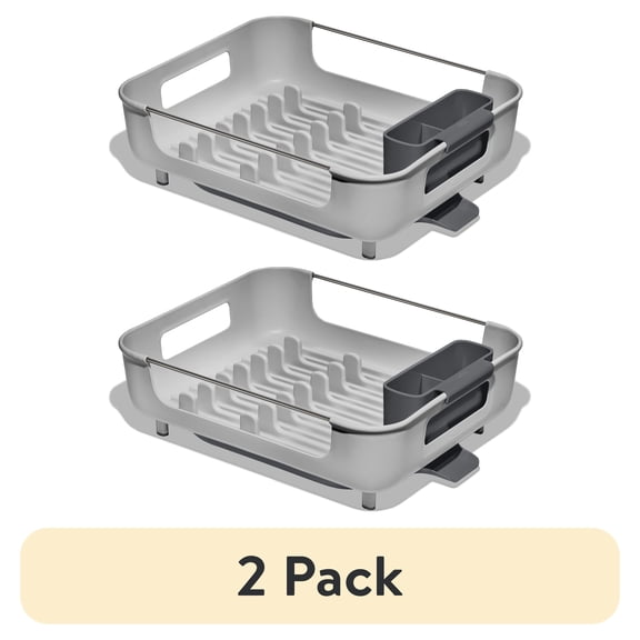 (2 pack) OXO Large Capacity Dish Rack, Gray