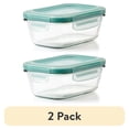 thumbnail interactive-video image 1 of (2 pack) OXO Smart Seal 1.6-Cup Rectangle Glass Food Storage Container, Teal, 1 of 11