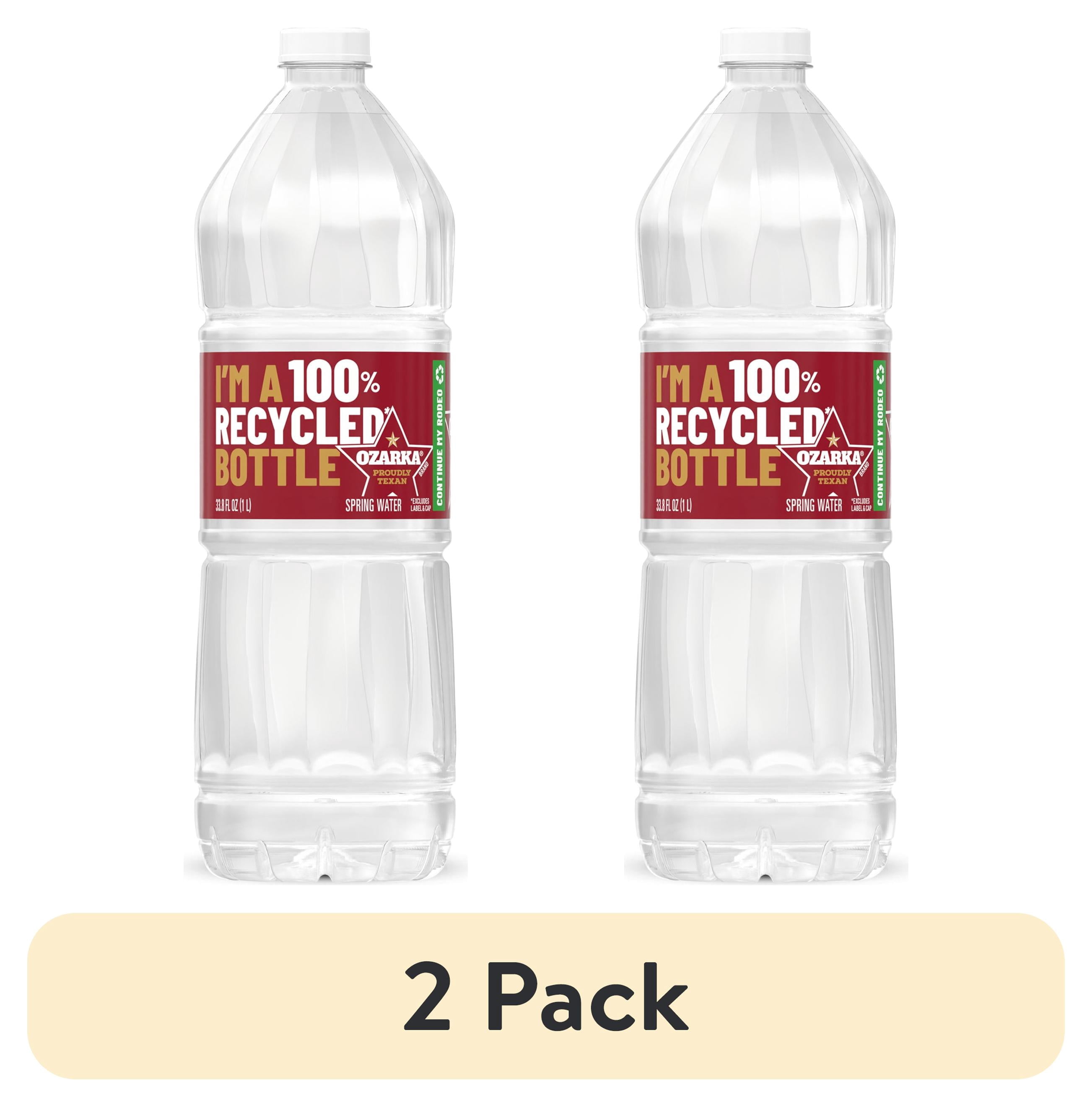 (2 pack) Ozarka Texas Spring Water, 1 Liter, Single Plastic Bottle