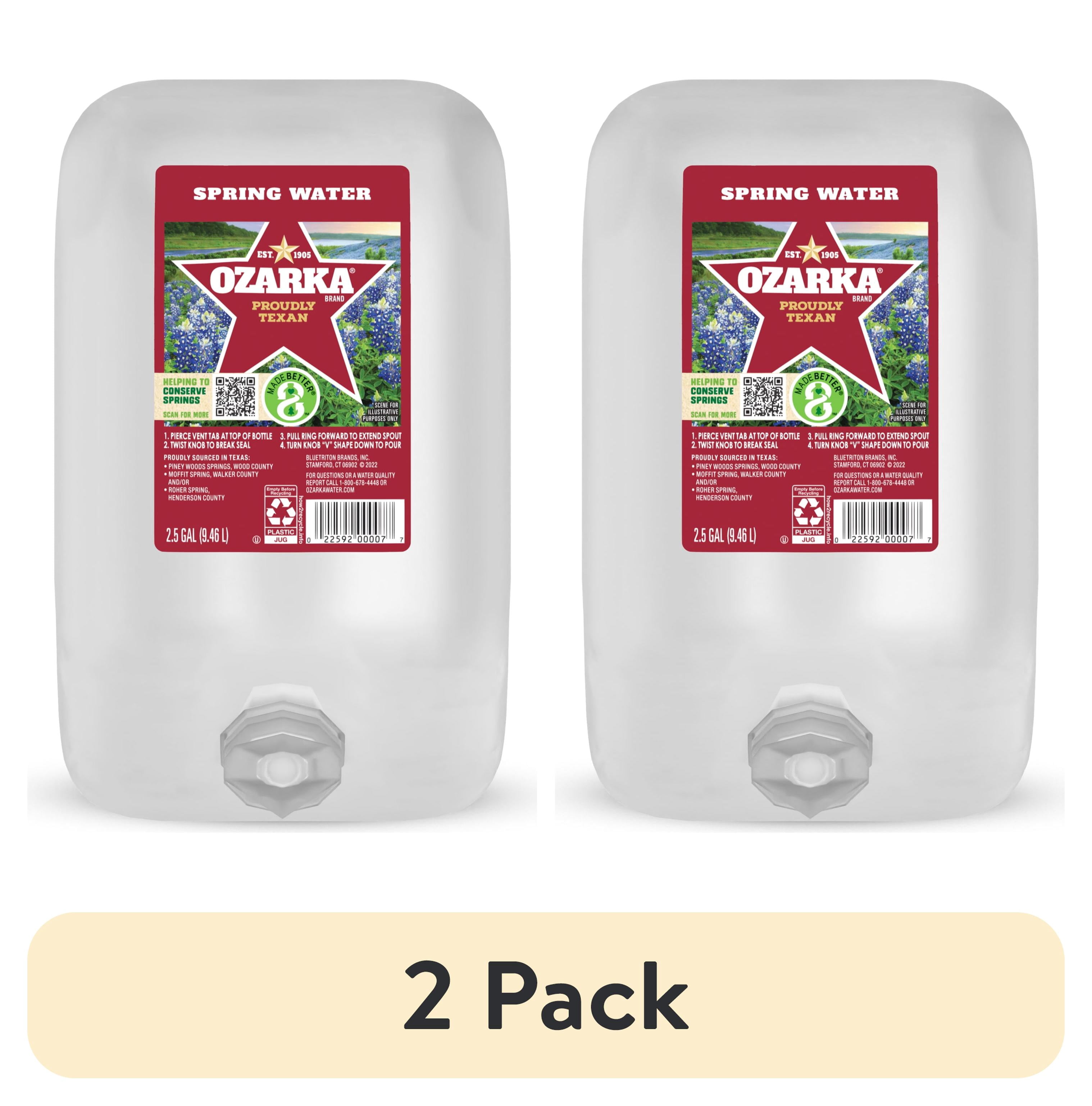 (2 pack) Ozarka Texas Spring Water, 2.5 gal, Single Plastic Jug