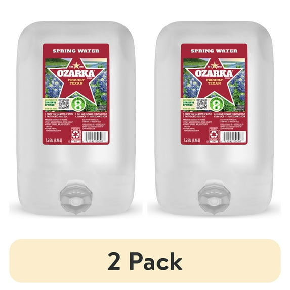 (2 pack) Ozarka Texas Spring Water, 2.5 Gal, Single Plastic Jug