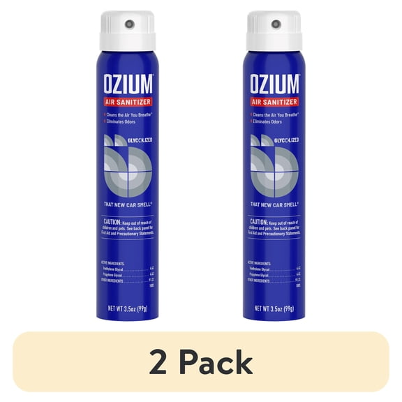 (2 pack) OZIUM Auto Air Freshener Spray, New Car Scent, 3.5 oz Can