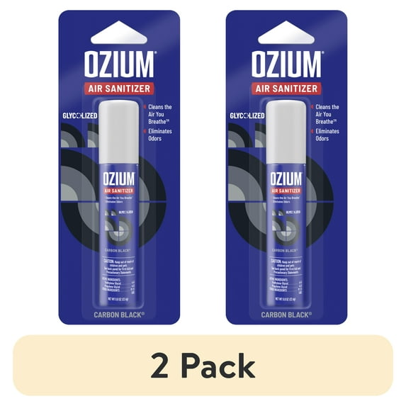 (2 pack) OZIUM Carbon Black Stand Alone Spray Auto Air Freshener, 1 Pack, 0.8 oz Can