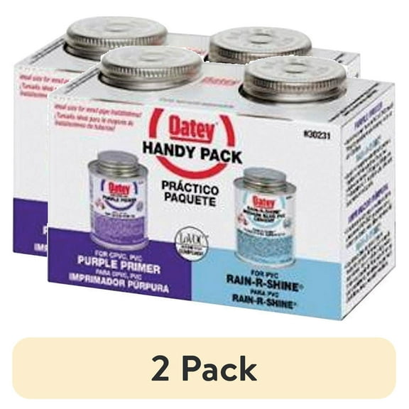 (2 pack) Oatey Rain-R-Shine Blue/Purple Primer and Cement for PVC 4 oz