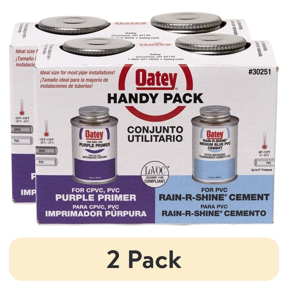 (2 pack) Oatey 30251 Rain R Shine 4OZ RainShine Weld Kit, 4 oz, White