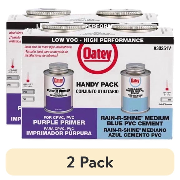 (2 pack) Oatey 30251 Rain R Shine 4OZ RainShine Weld Kit, 4 oz, White