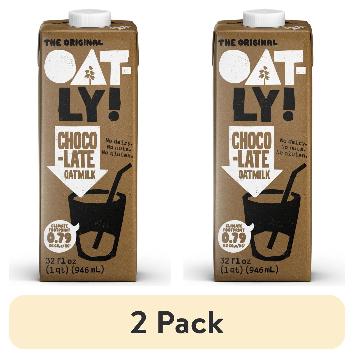 (2 pack) Oatly Chocolate Oatmilk, Ambient Dairy-Free Milk, 32 fl oz Shelf-Stable Carton