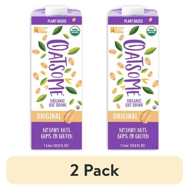 (2 pack) Oatsome Organic Oat Milk, 1-Liter Carton, 33.8 Fl Oz (Pack of 1)