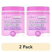 (2 pack) Obvi Unflavored Collagen Peptides Powder, Multi Collagen Supplement with Hyaluronic Acid, Biotin, and Vitamin C, 14 Servings