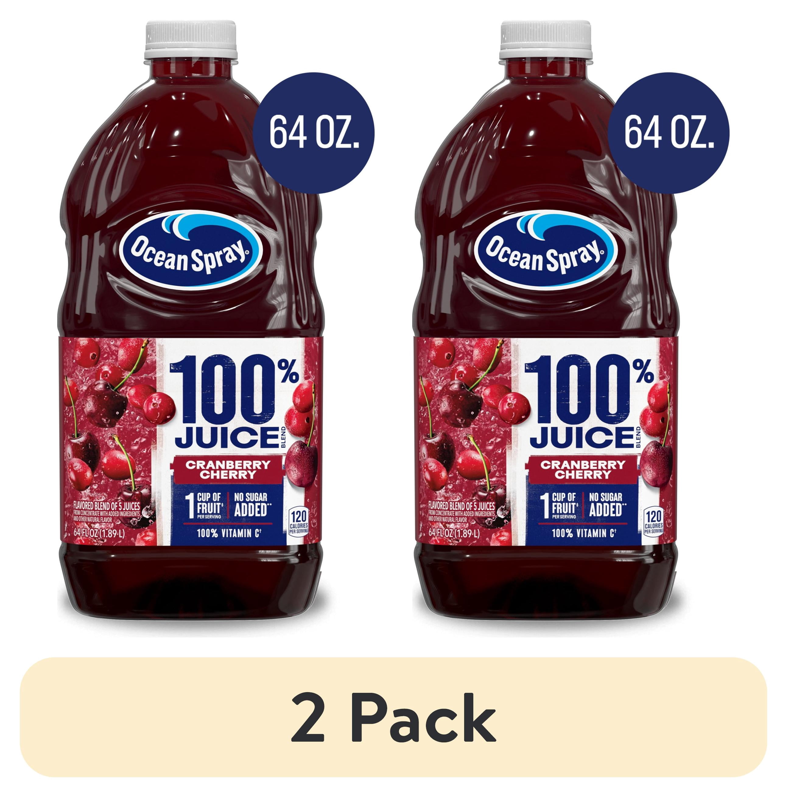 (2 pack) Ocean Spray® 100% Juice Cranberry Cherry Juice Blend, 64 fl oz Bottle