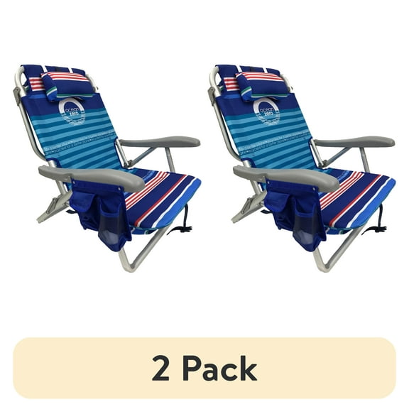 (2 pack) Ocean Zero Deluxe Backpack Chair Striped