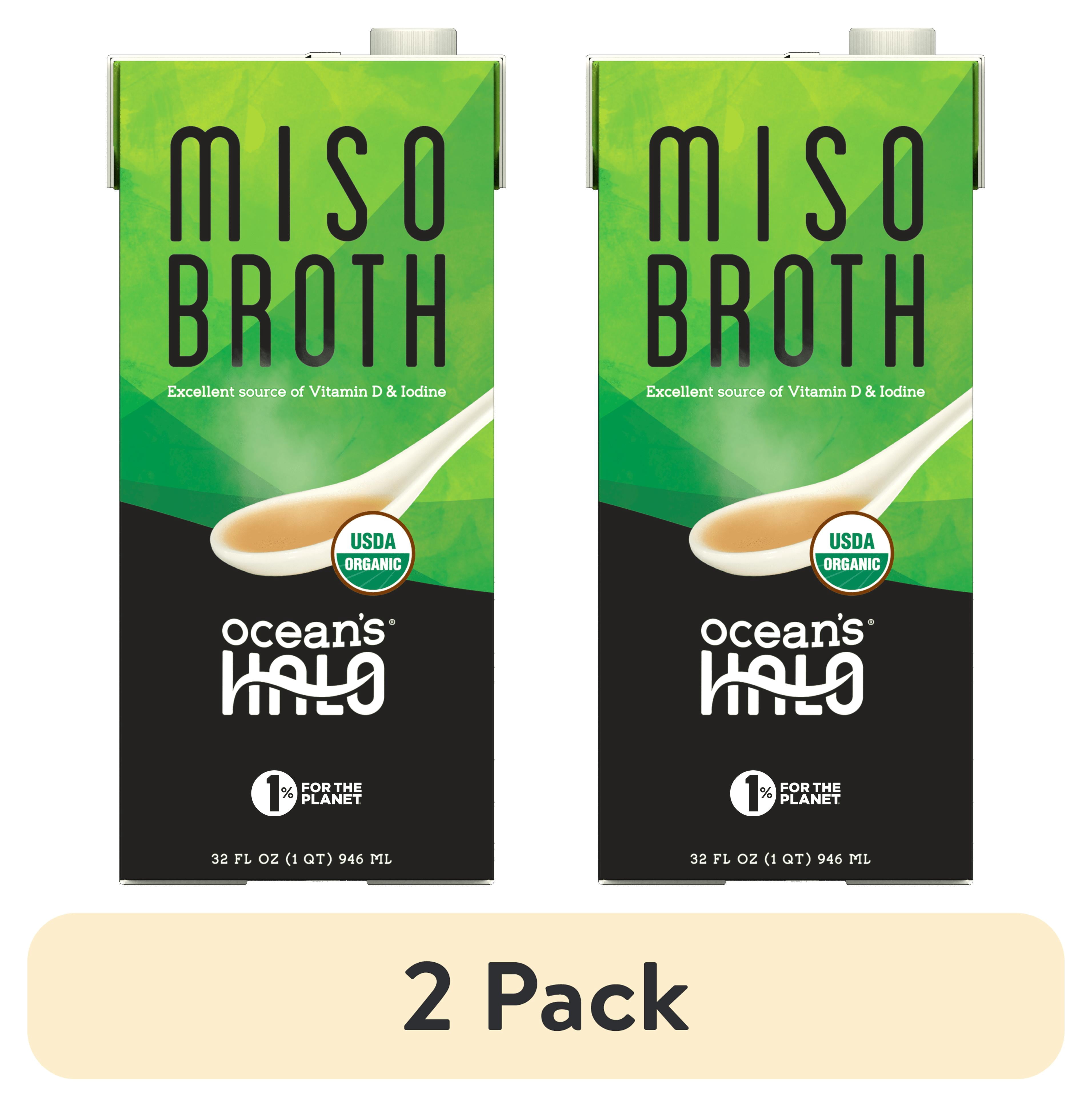 (2 pack) Ocean's Halo Organic Miso Broth, Vegan, 32 Fl Oz