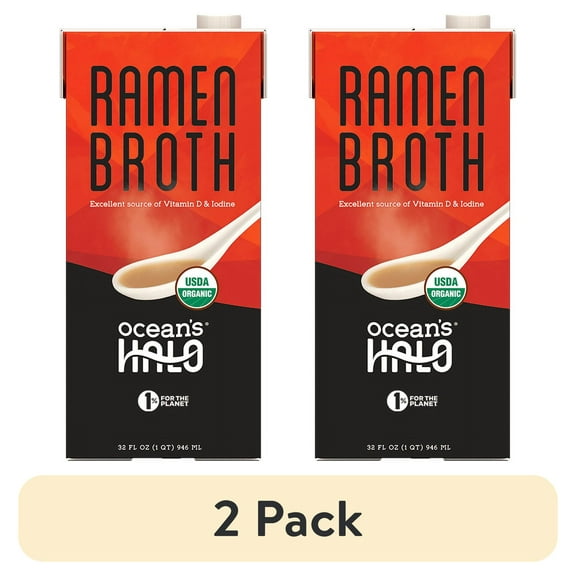 (2 pack) Ocean's Halo, Organic and Vegan Ramen Broth, 32 oz.