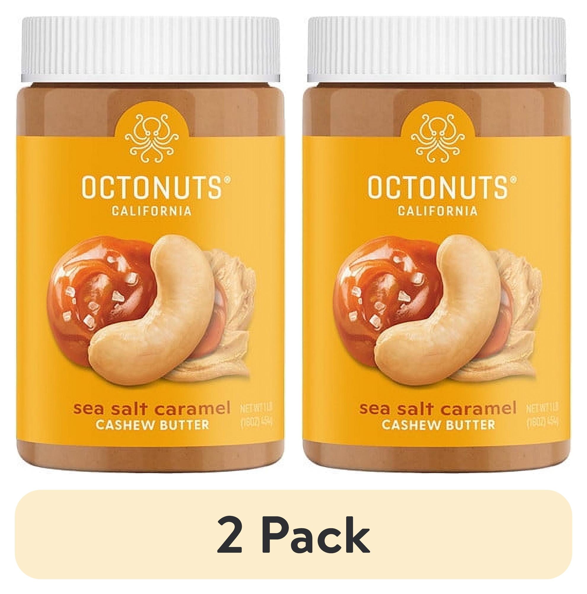 (2 pack) Octonuts Dry Roasted Sea Salt Caramel Cashew 16oz Nut Butter - Pure Creamy Nut Butter - Heart Healthy and Delicious - Gluten Free, Vegan, Kosher, Paleo, Non-GMO Nut Butters