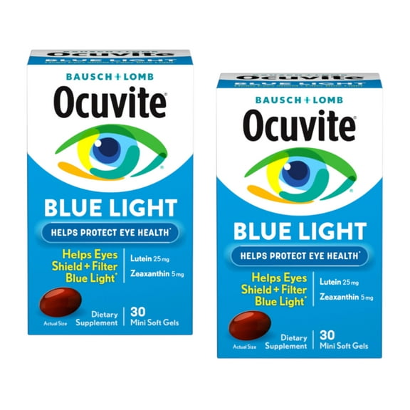 (2 pack) Ocuvite Blue Light Eye Vitamins and Mineral Supplement with Lutein and Zeaxanthin Softgels, 30 Count