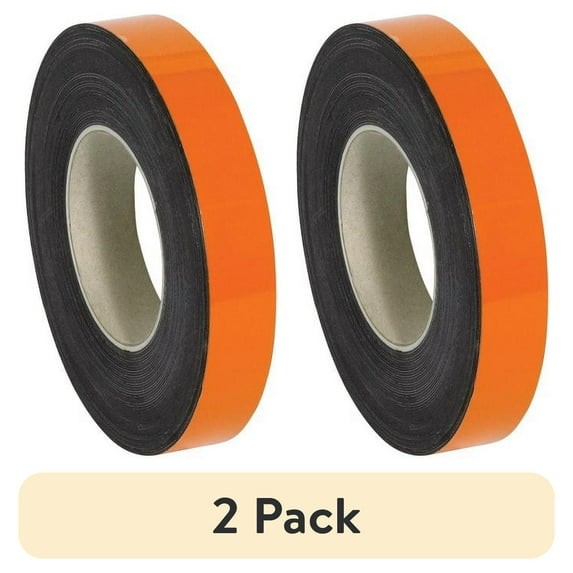 (2 pack) Office Depot® Brand Magnetic Warehouse Label Roll, LH154, 1" x 100', Orange
