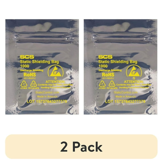 (2 pack) Office Depot® Brand Reclosable Static Shielding Bags, 10" x 12", Transparent, Case Of 100
