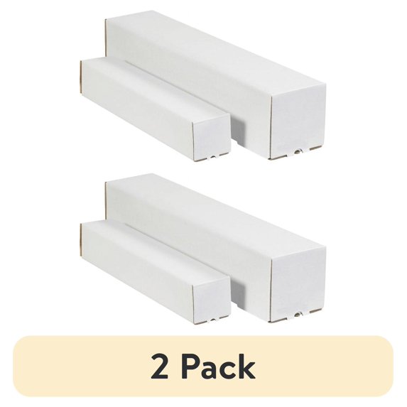 (2 pack) Office Depot® Brand Square Mailing Tubes, 4"H x 4"W x 25"D, White, Pack Of 50