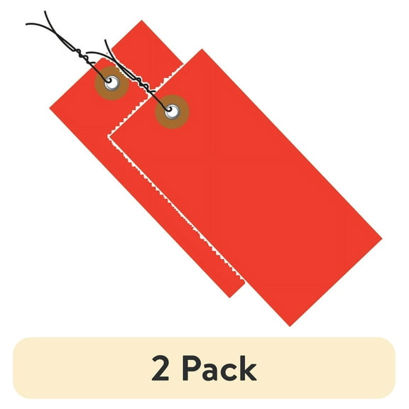 Office Depot® Brand Tyvek® Prewired Shipping Tags, 4 1/4" x 2 1/8", Red, Pack Of 100