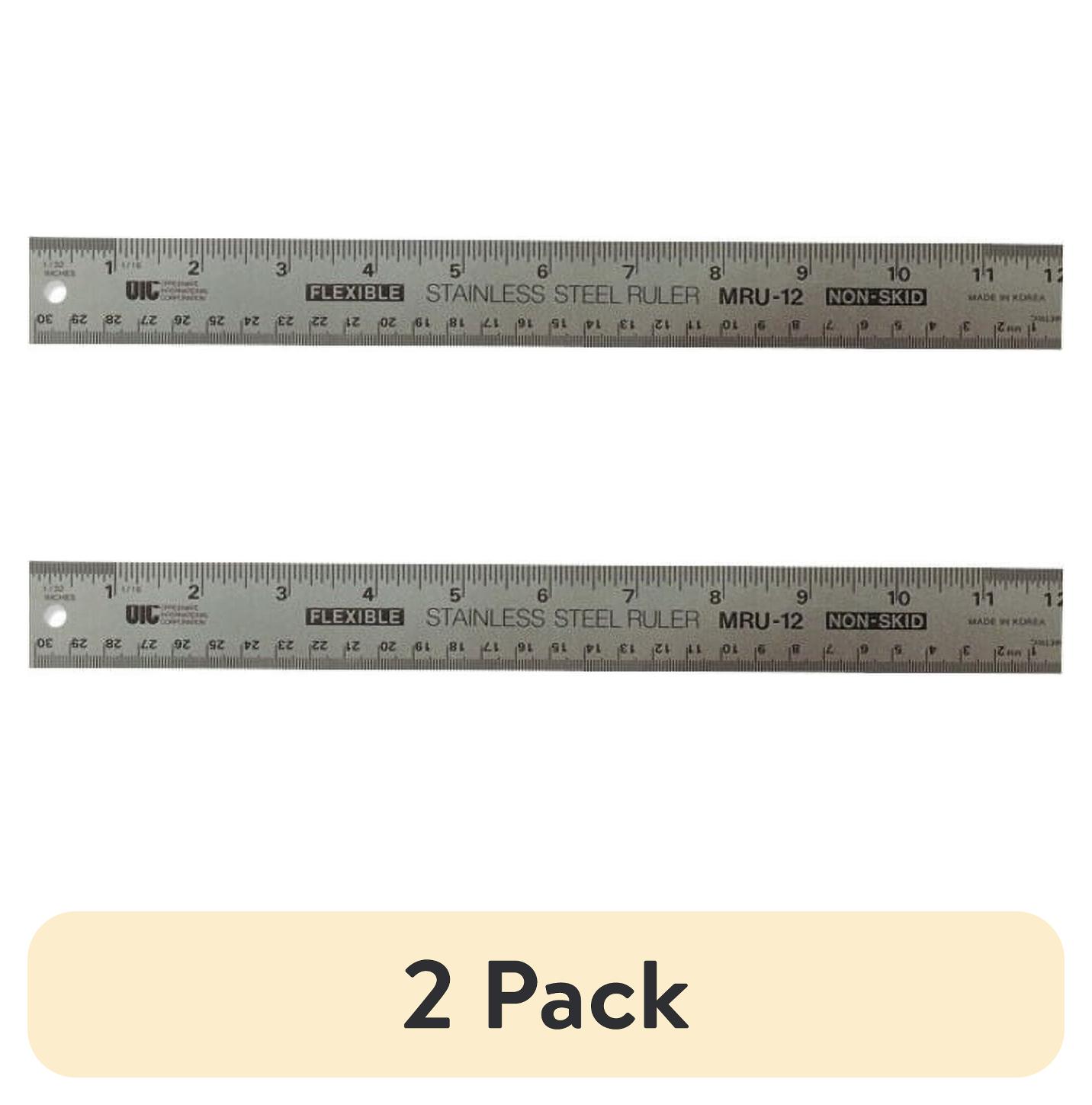 Metal 15 Inch Ruler (2 pack) Officemate Classic Stainless Steel Metal Ruler, 15 inches with ...