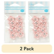 (2 pack) Offray Accessories, Lt Pink 3/4 inch Value Pack 5 Petal Gem Flower Accessory for Wedding, Hair Clips, and Scrapbooking, 10 count, 1 Package
