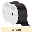 thumbnail image 1 of (2 pack) Offray Ribbon, Black 1 1/2 inch Double Face Satin Polyester Ribbon, 12 feet, 1 of 5