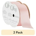 thumbnail image 1 of (2 pack) Offray Ribbon, Carnation Pink 1 1/2 inch Single Face Satin Polyester Ribbon, 12 feet, 1 of 7
