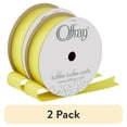 thumbnail image 1 of (2 pack) Offray Ribbon, Lemon Yellow 7/8 inch Grosgrain Glitter Polyester Ribbon for Sewing, Crafts, and Gifting, 9 feet, 1 Each, 1 of 5
