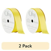 (2 pack) Offray Ribbon, Lemon Yellow 7/8 inch Single Face Satin Polyester Ribbon for Sewing, Crafts, and Gifting, 18 feet, 1 Each