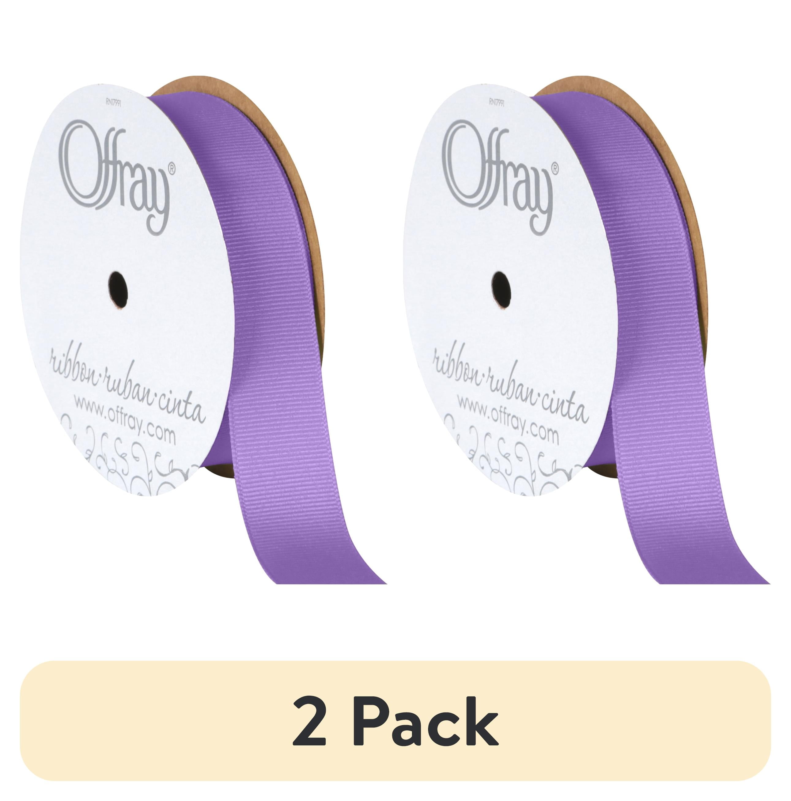 (2 pack) Offray Ribbon, Lt Orchid Purple 7/8 inch Grosgrain Polyester Ribbon, 18 feet