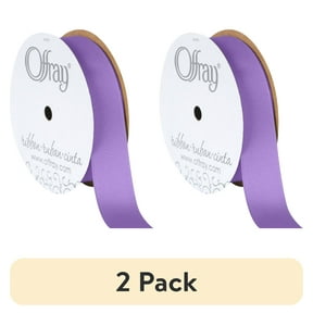 (2 pack) Offray Ribbon, Lt Orchid Purple 7/8 inch Grosgrain Polyester Ribbon, 18 feet