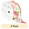 thumbnail image 1 of (2 pack) Offray Ribbon, Multi-Color 1 1/2 inch Floral Satin Ribbon for Sewing, Crafts, and Wedding, 9 feet, 1 Each, 1 of 8