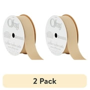 (1 pack) Offray Ribbon, Natural 7/8 inch Grosgrain Polyester Ribbon, 18 feet