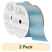 (2 pack) Offray Ribbon, Powder Blue 1 1/2 inch Single Face Satin Polyester Ribbon, 12 feet