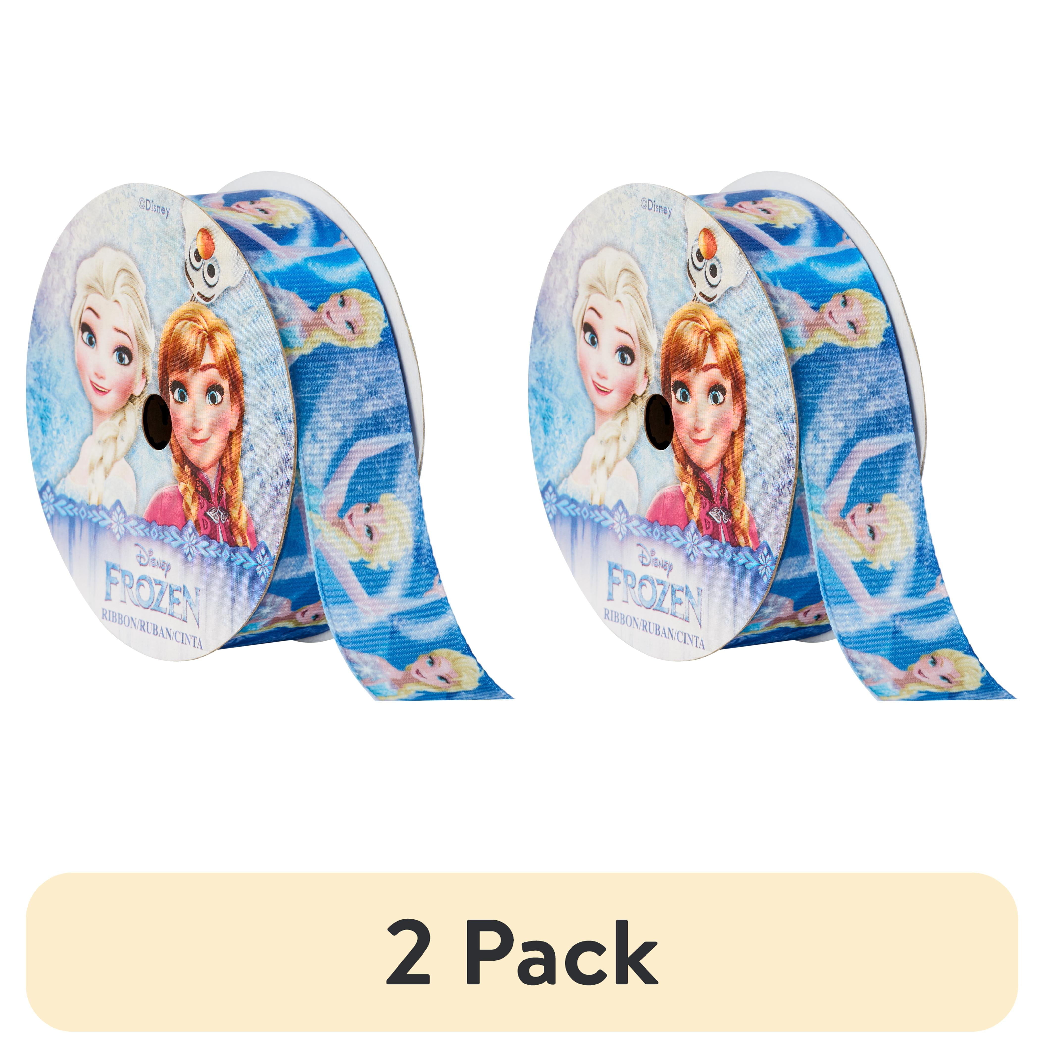(2 pack) Disney Frozen Blue Grosgrain Ribbon 7/8, Perfect for Sewing, Crafts, and Gifting, ,9 feet, 1 Each