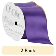 (2 pack) Offray Ribbon, Regal Purple 2 1/4 inch Single Face Satin Polyester Ribbon, 9 feet