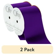 (2 pack) Offray Ribbon, Regal Purple 3 inch Grosgrain Polyester Ribbon, 9 feet
