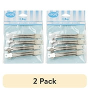 Offray Accessories, Silver 1 3/4 inch Small Metal Pointed Hair Clips great for DIY hair bows, 6 count, 1 Package