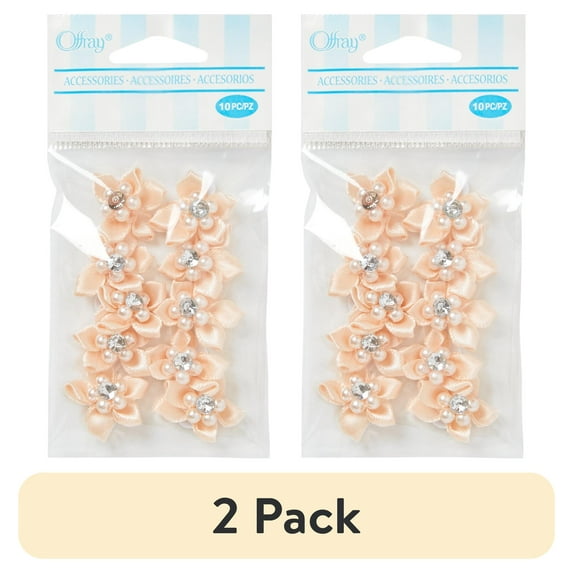 (2 pack) Offray Teen and Adult French Hair Barrette, Nude