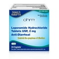 thumbnail image 1 of (2 pack) Ohm Loperamide Hydrochloride 2mg Caplets (24 Count) - Anti Diarrhea Medicine for Adults and Children, Effective Stomach Relief, Fast Acting Antidiarrheal Pills, Travel Essential, 1 of 9