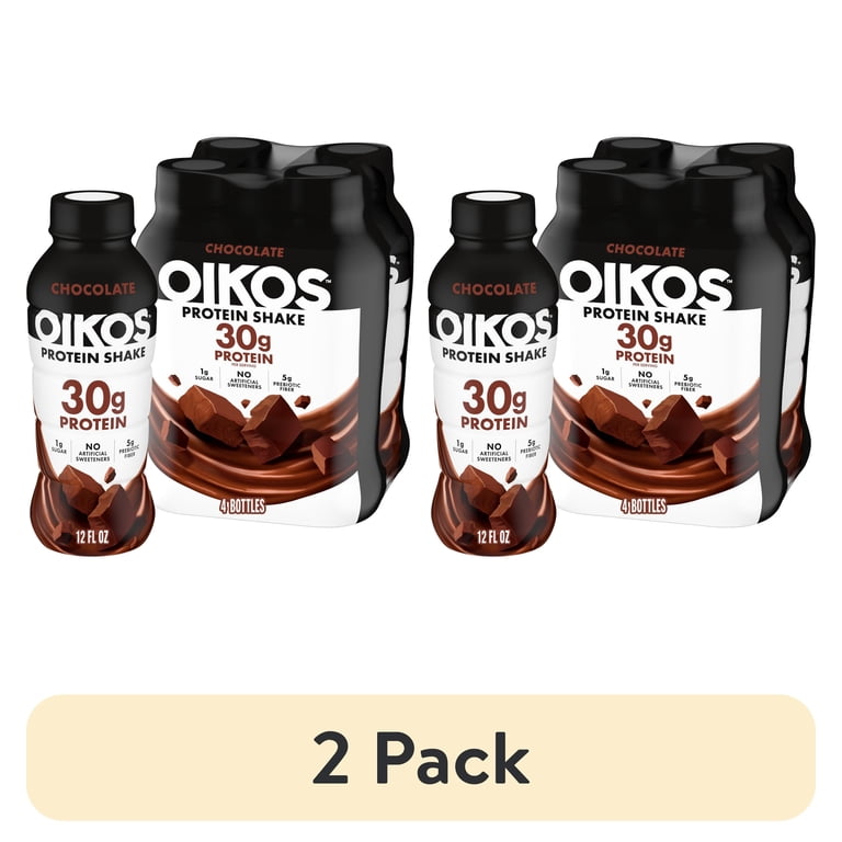 oikos glp 1 protein shakes (2 pack) Oikos Protein Shake, Shelf Stable, Chocolate, 30g Protein, 12 fl  oz, 4 Count​ Bottles