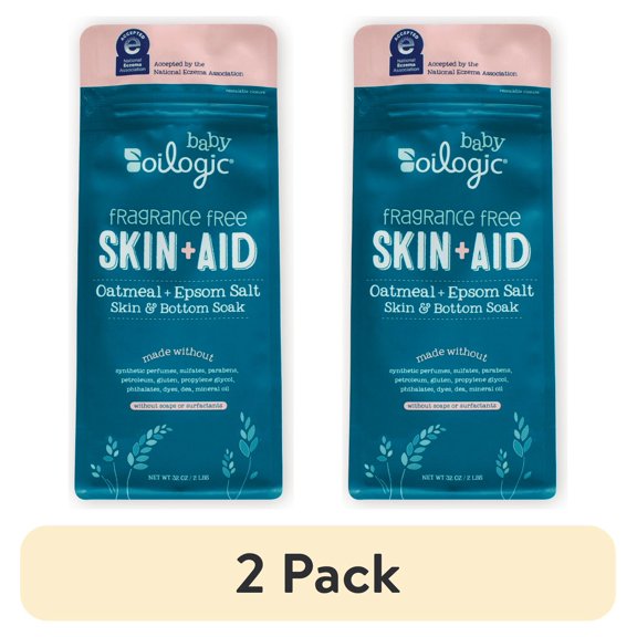 (2 pack) Oilogic Skin+Aid Bottom and Skin Soak, 32 oz