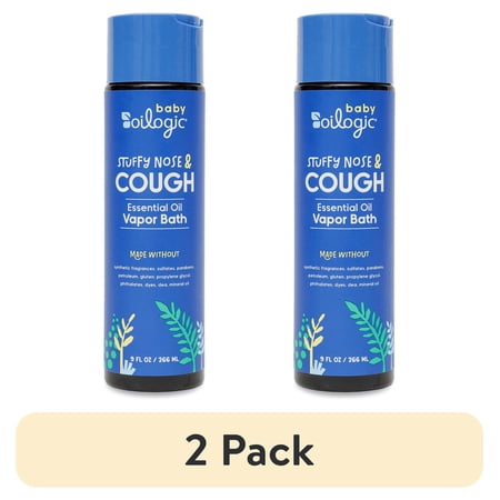 (2 pack) Oilogic Stuffy Nose & Cough, Essential Oil Vapor Bath for Baby, 9 oz